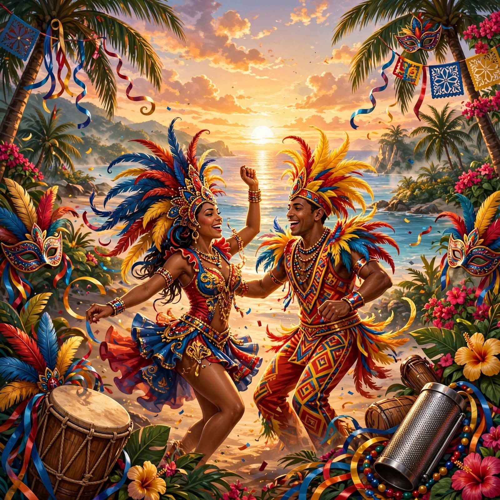 Dominican Merengue Sunrise Caribbean Carnival Accordion Music
