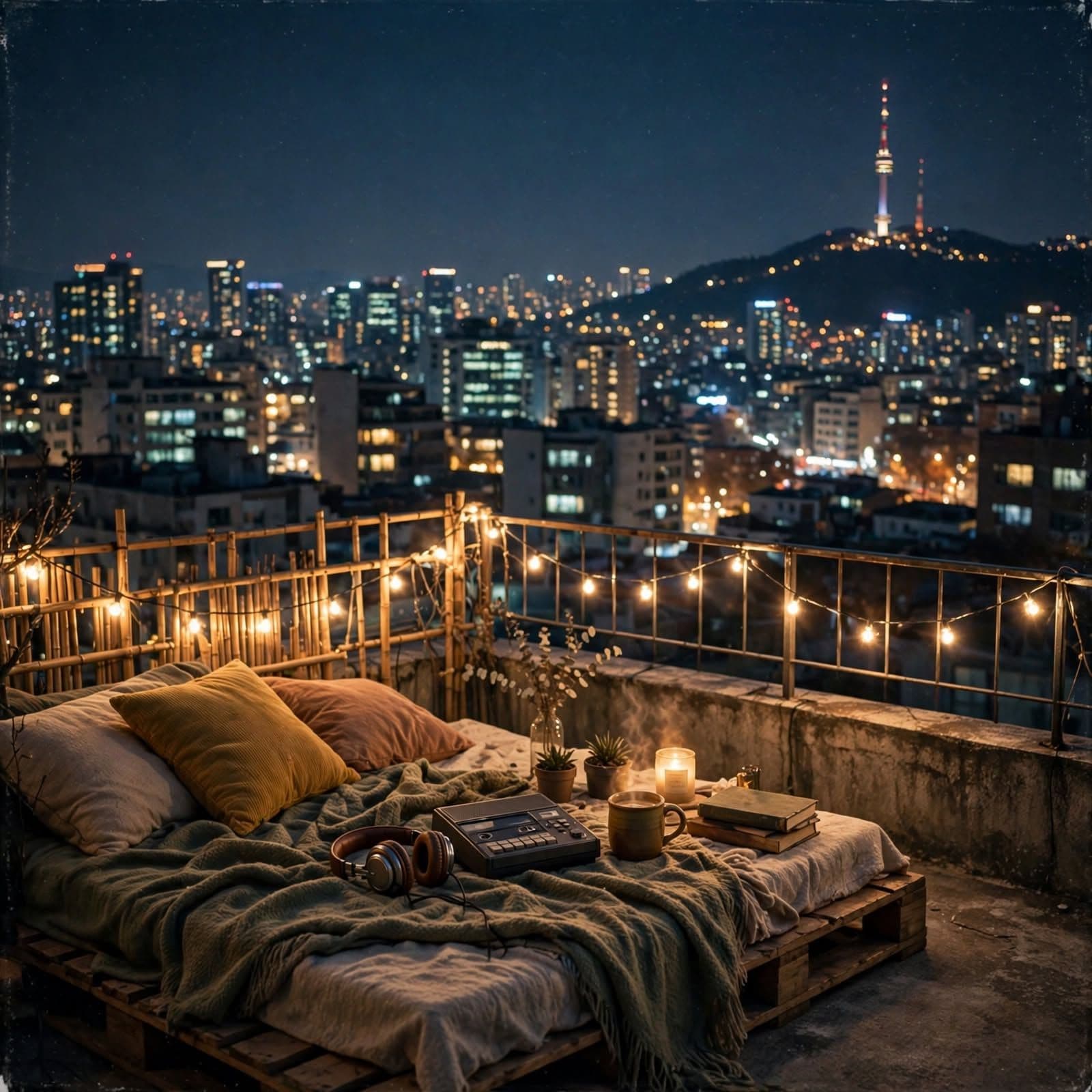 Seoul Rooftop Echoes Korean Lo-Fi Music