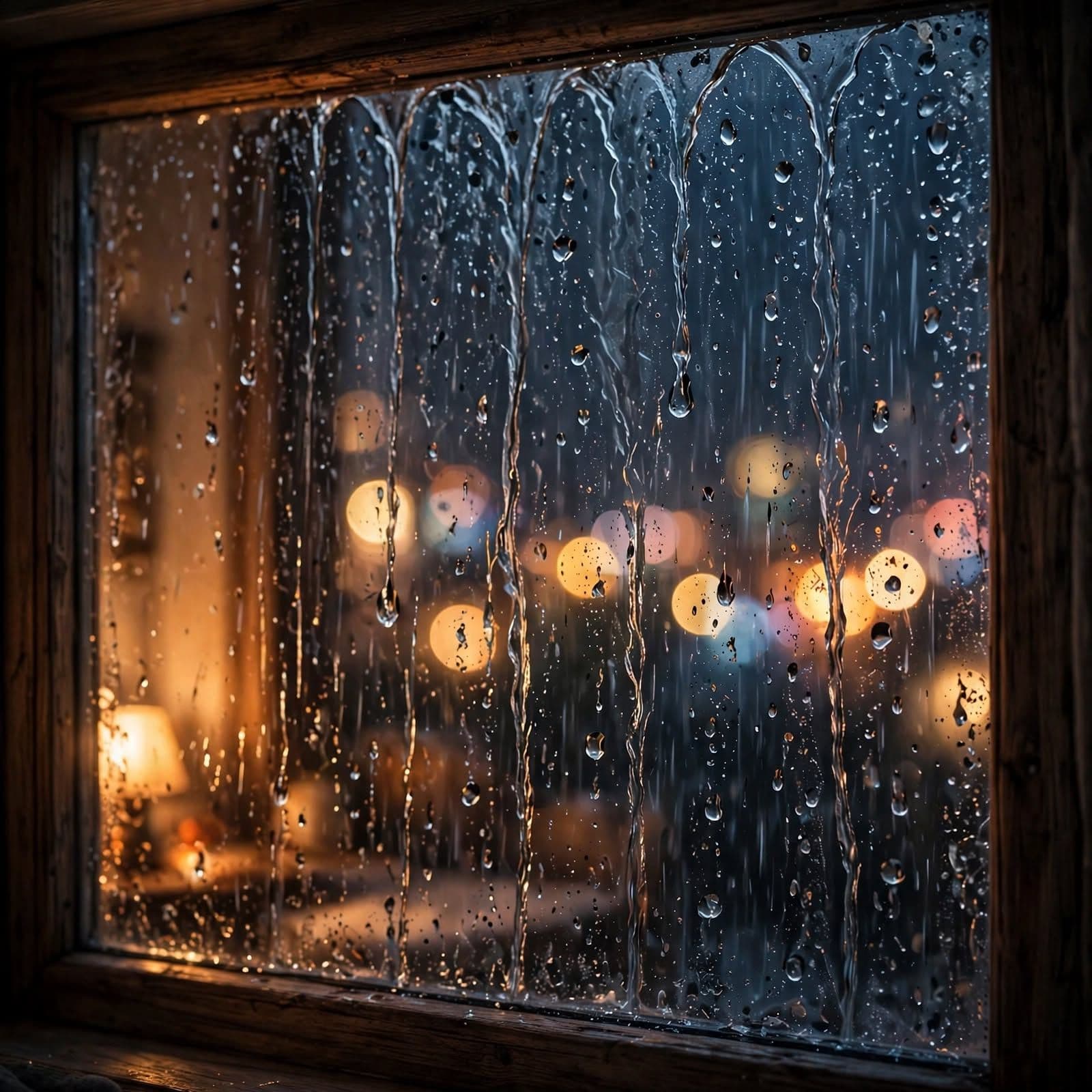 Heavy Rain on Window Sound Effect