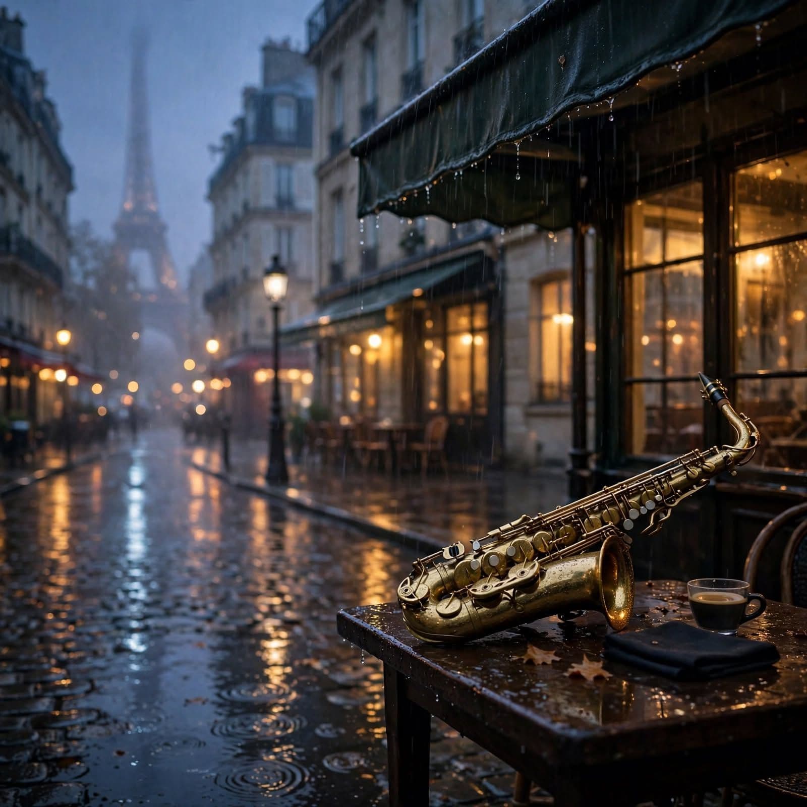 Rainy Parisian Dusk (Take 2) French Jazz Music