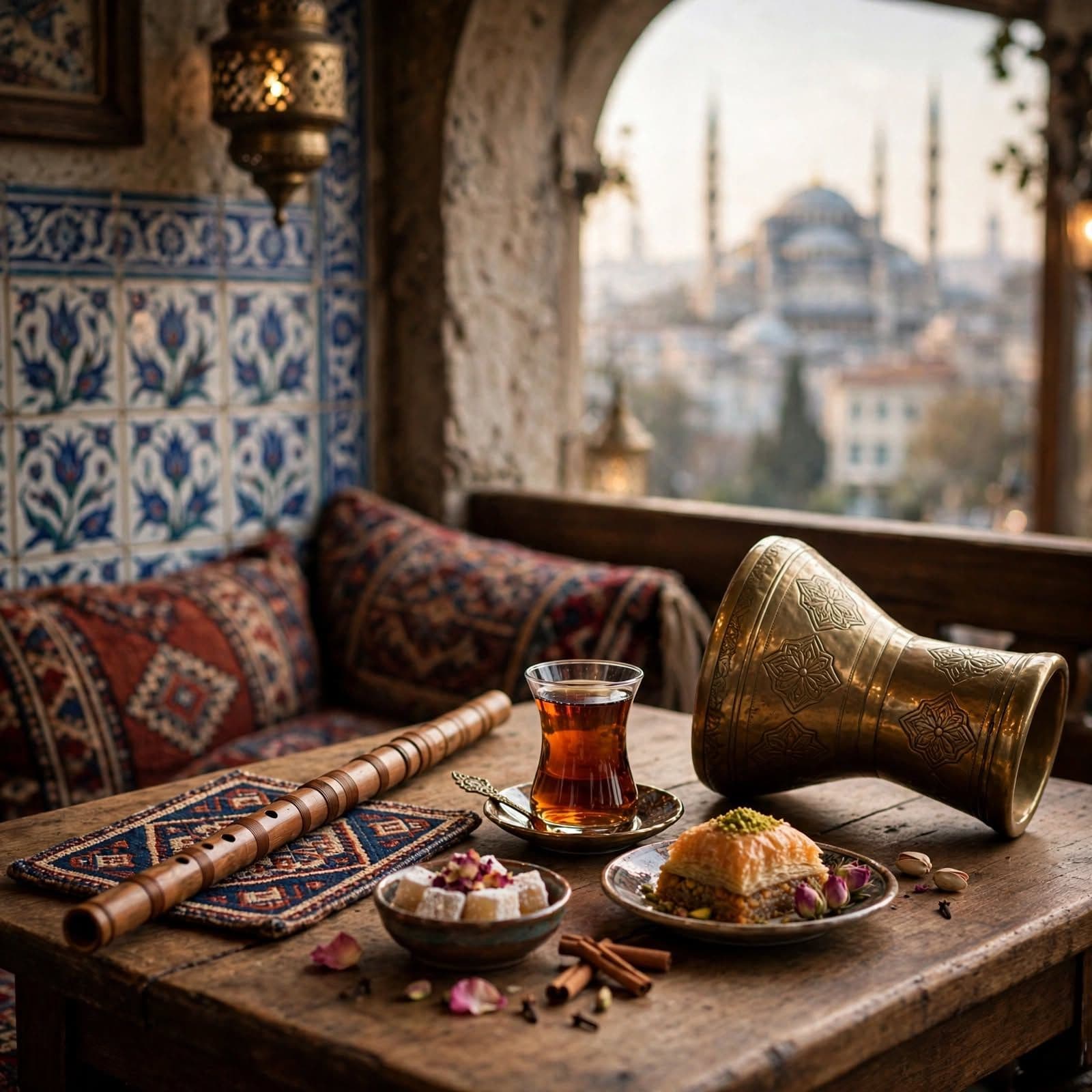 Turkish Cafe Istanbul Oriental Ney and Darbuka