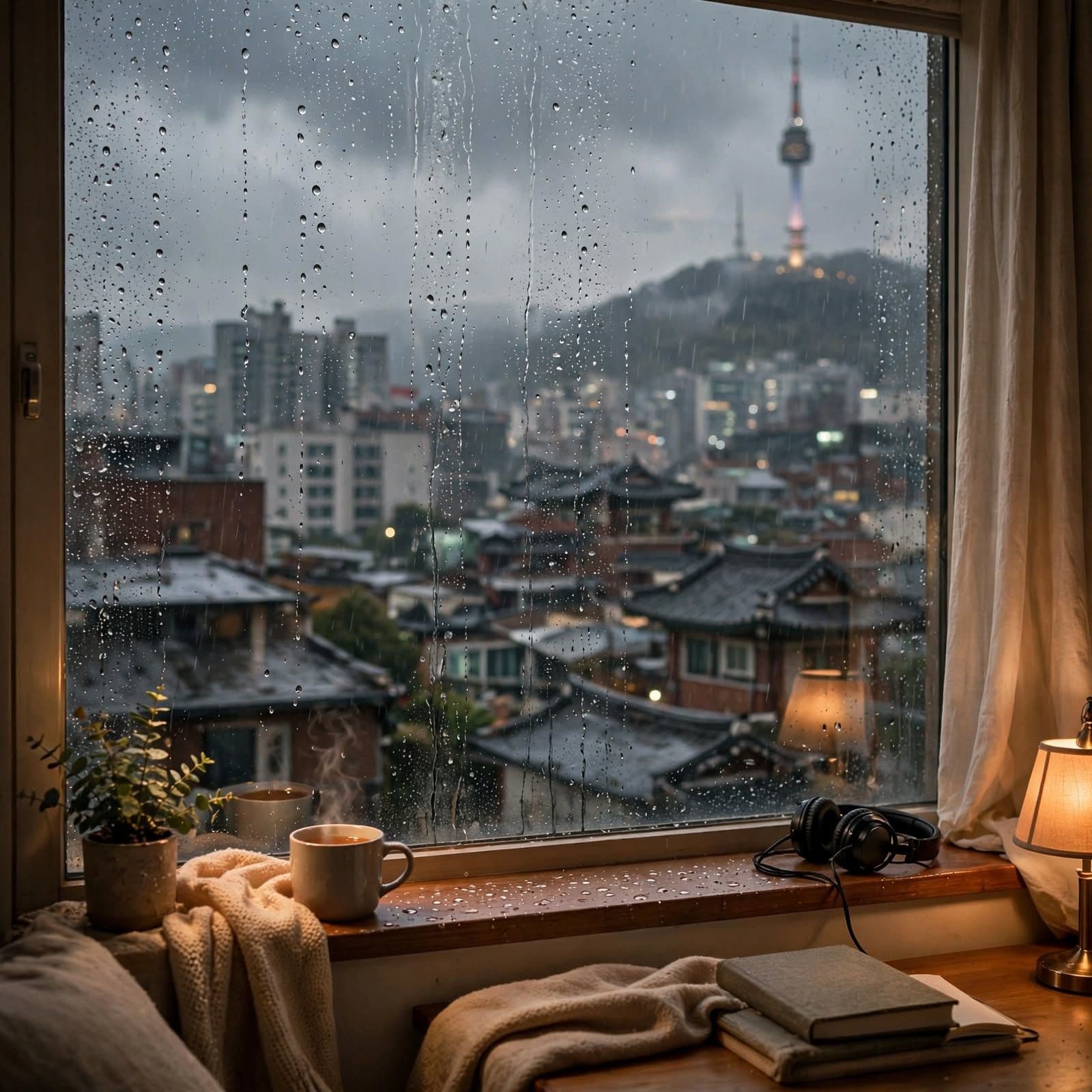 Quiet Window Rain Korean Lo-Fi Music