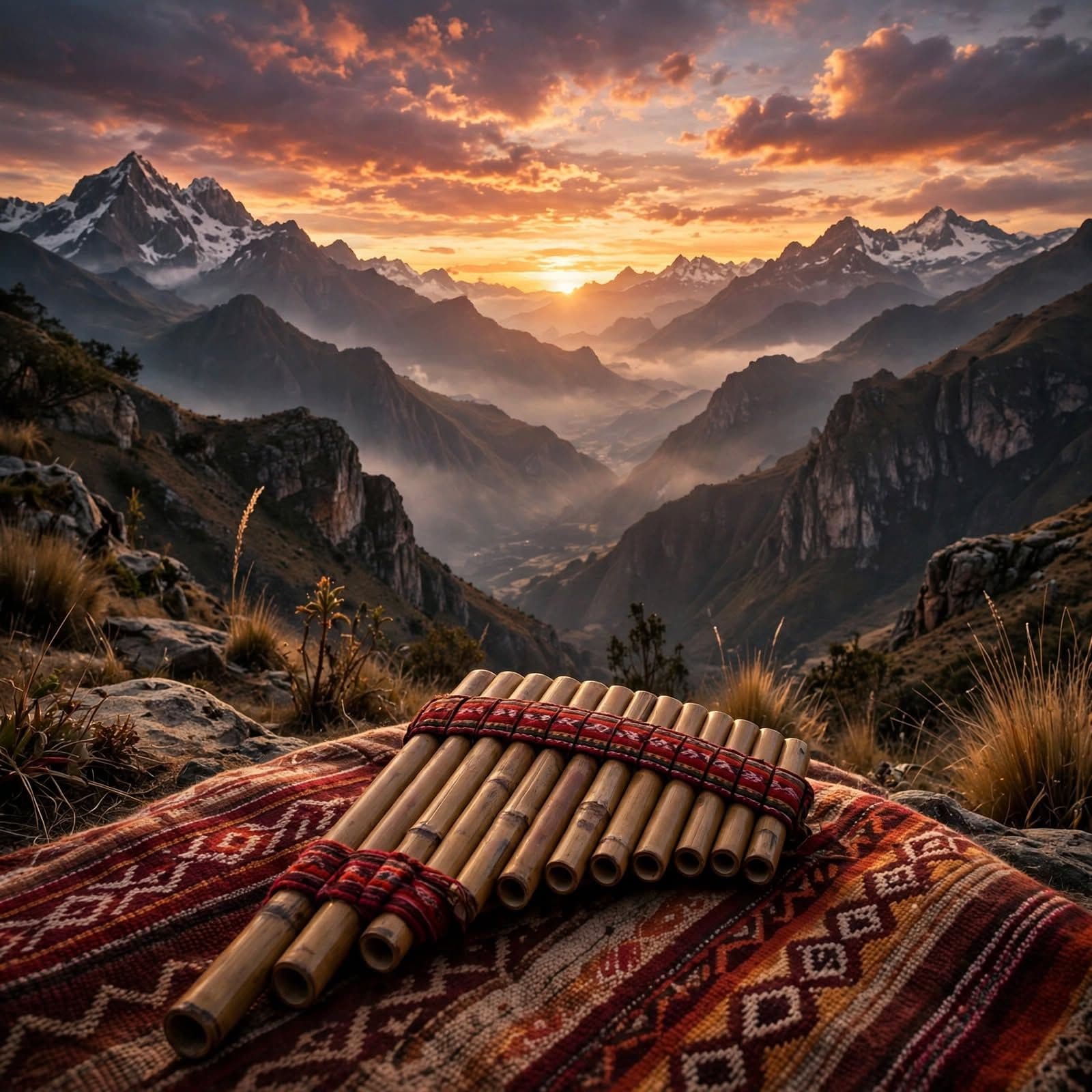 Andean Pan Flute Sunset