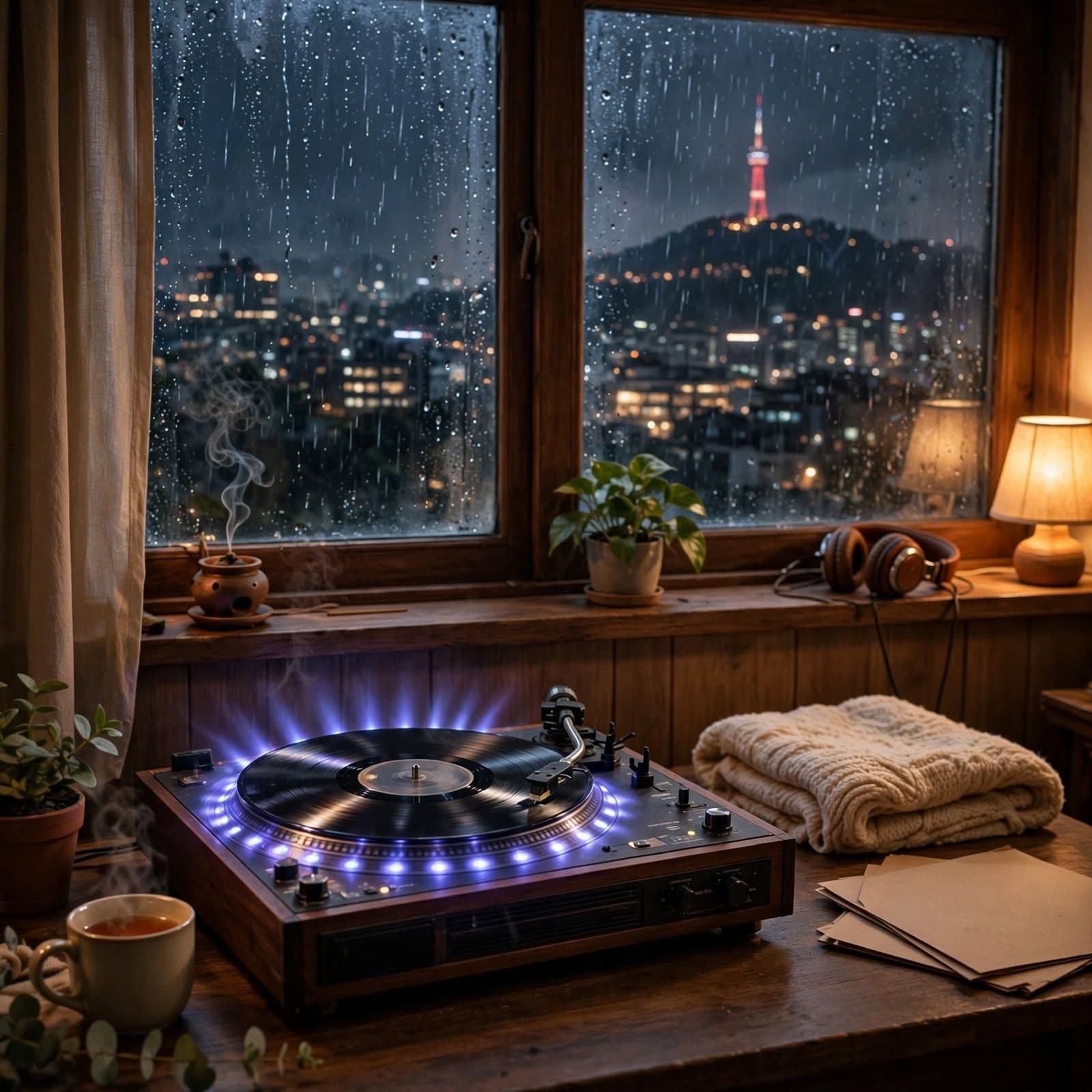 Soft Rain and Vinyl Pulse Korean Lo-Fi Music