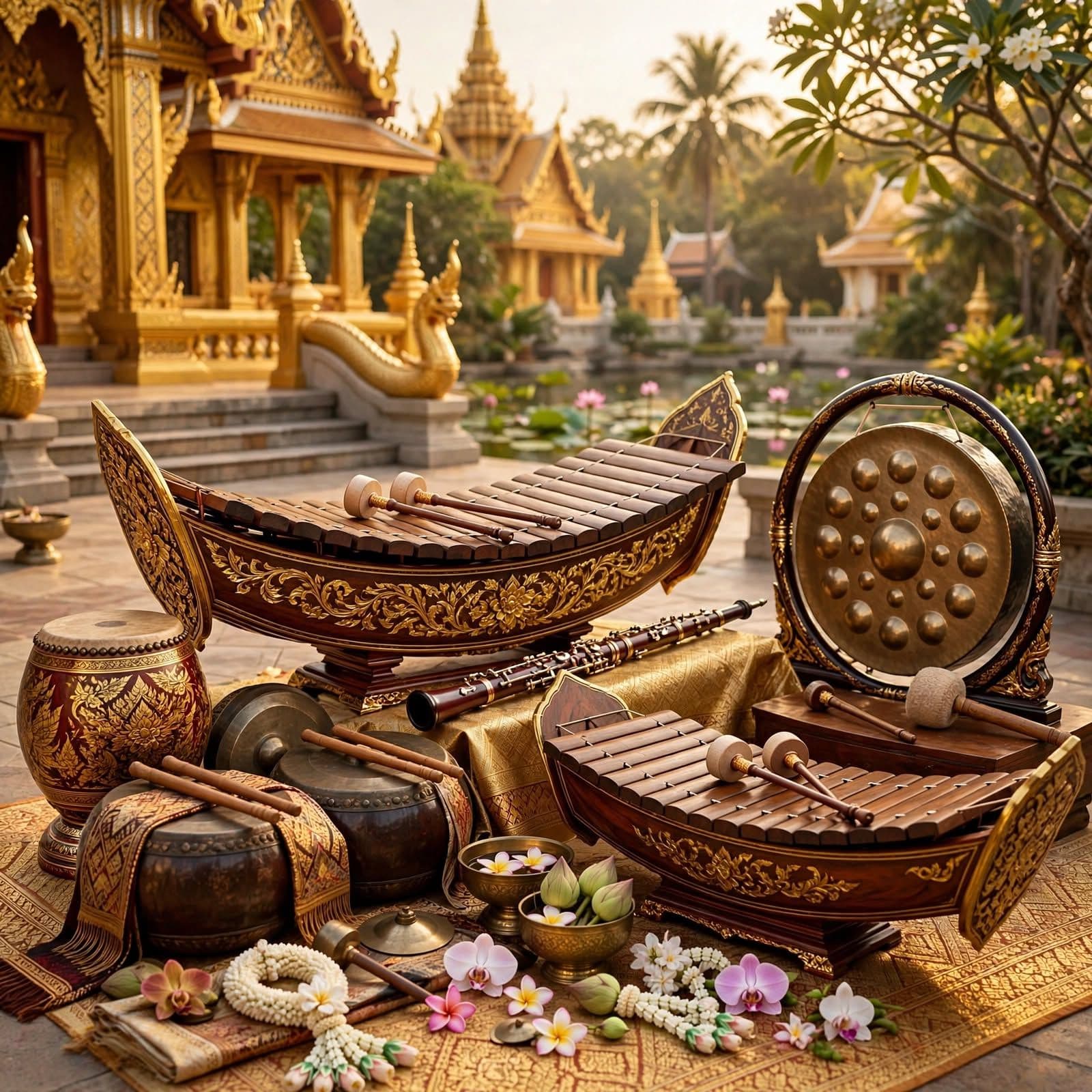 Thai Classical Court Music Piphat Ranat Ek Ensemble