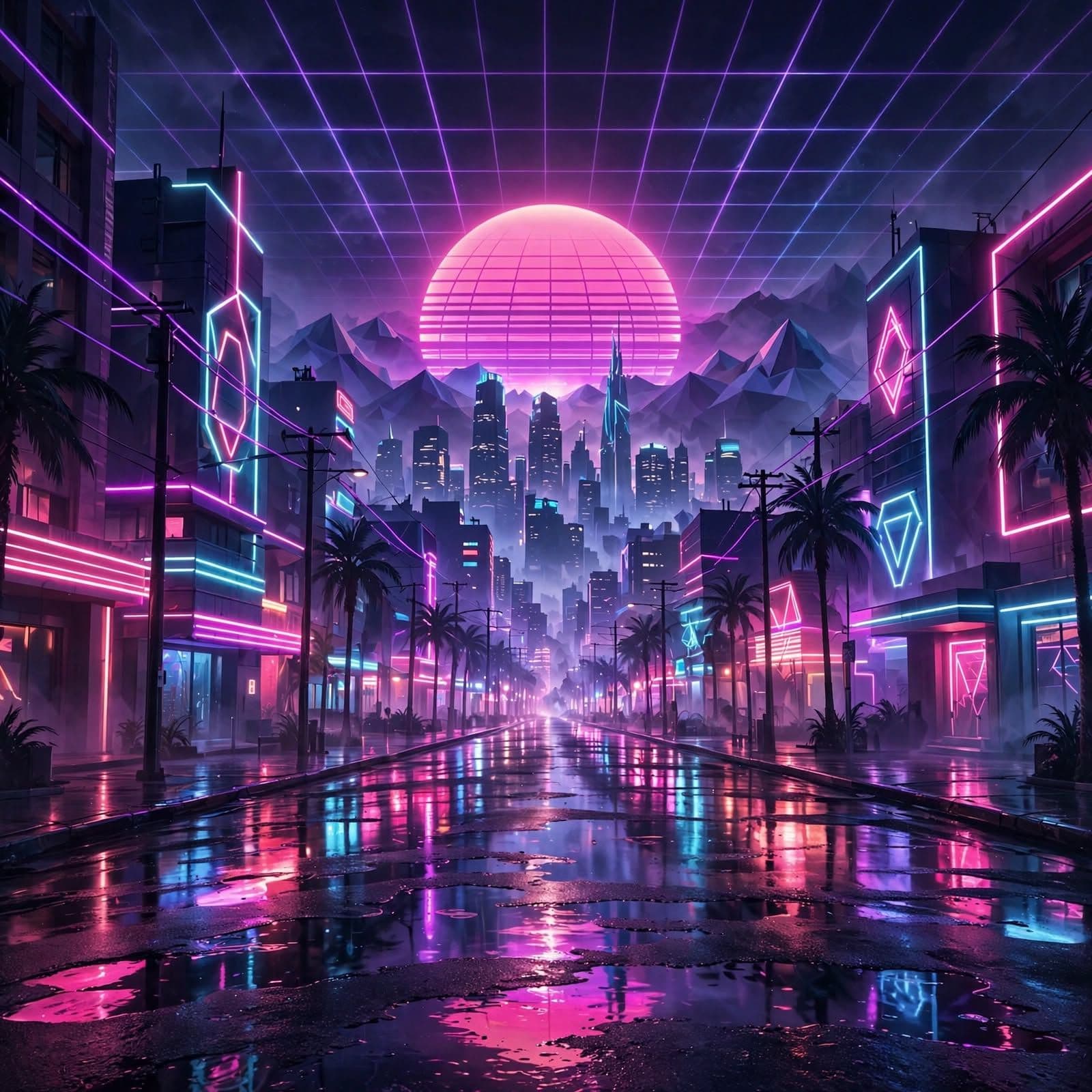 City Lights Synthwave Music