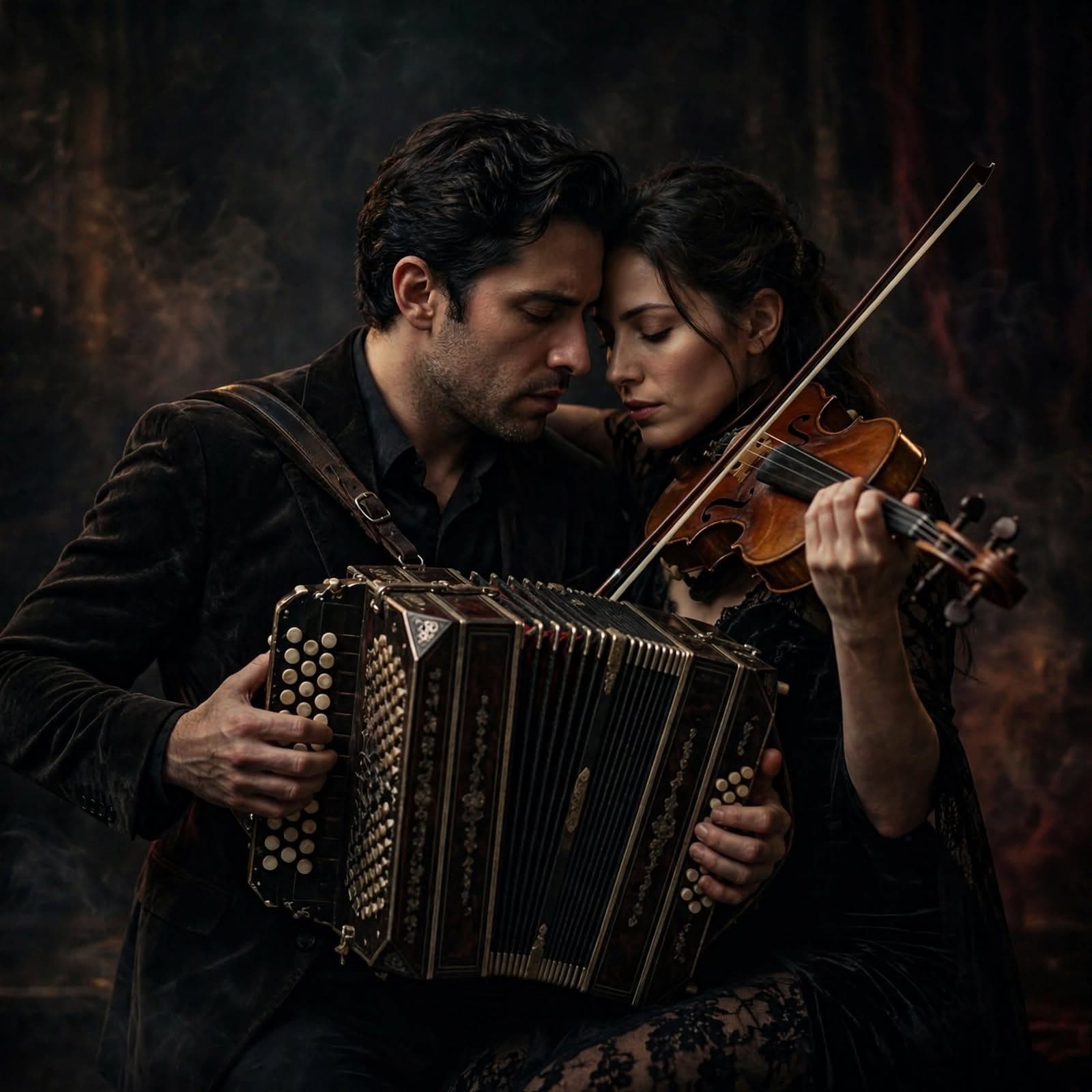 Dark Embrace Passionate Bandoneon and Violin Dialogue