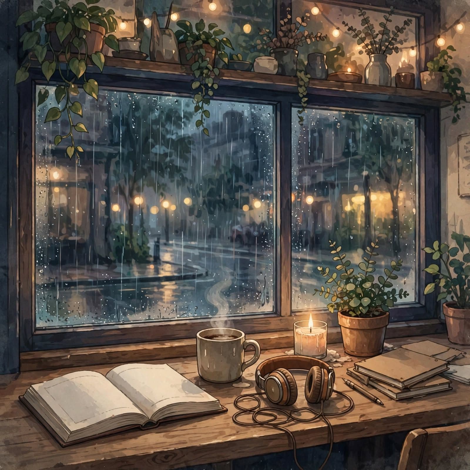 Lo-Fi Rainy Cafe Chill Study Beats