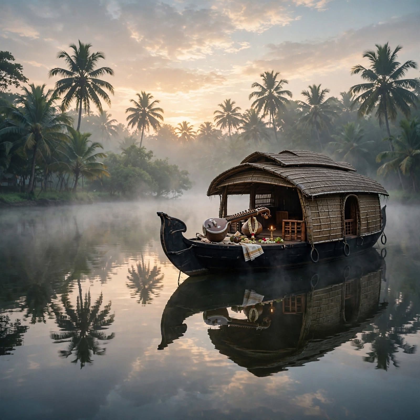 Kerala Backwaters at Dawn Carnatic Music